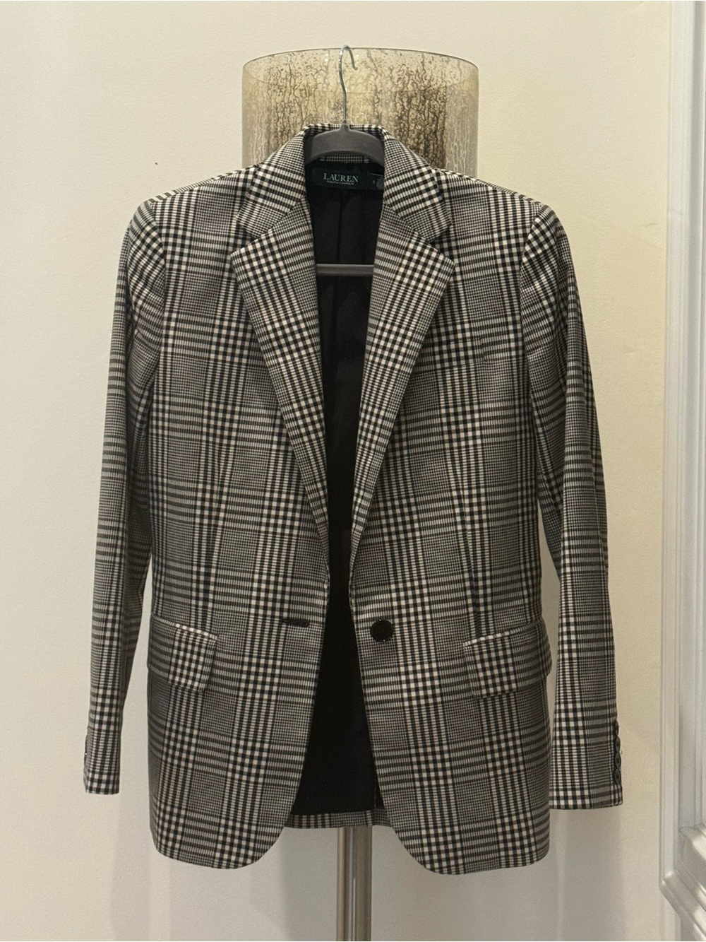 Lauren Ralph Lauren Black and White Plaid Sport Coat